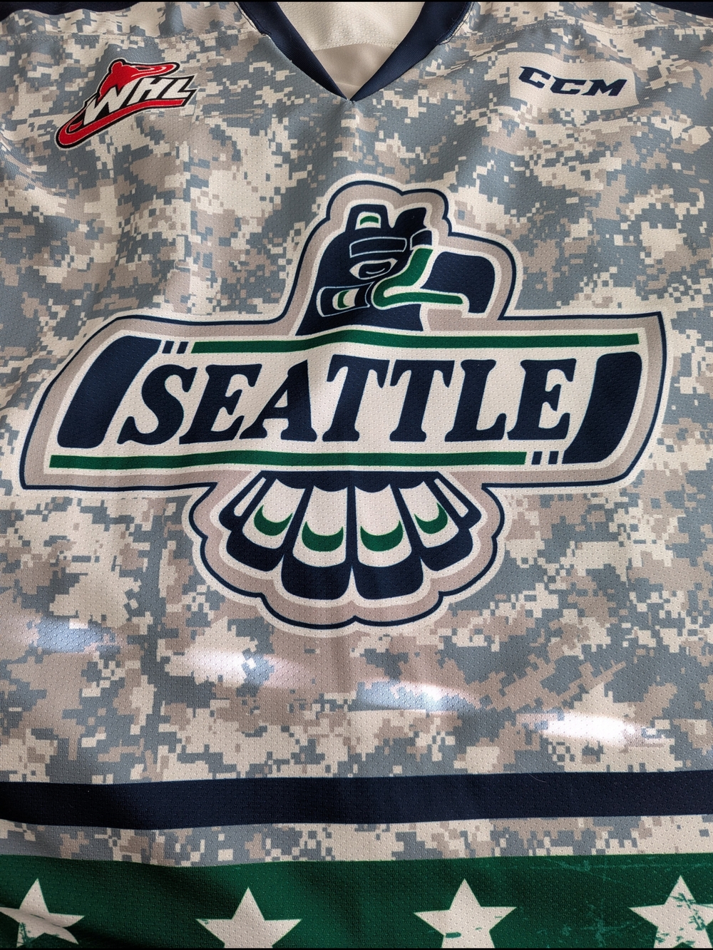 Seattle Thunderbirds Game Worn Hockey Jersey For Military Appreciation Night - Picture 4 of 7